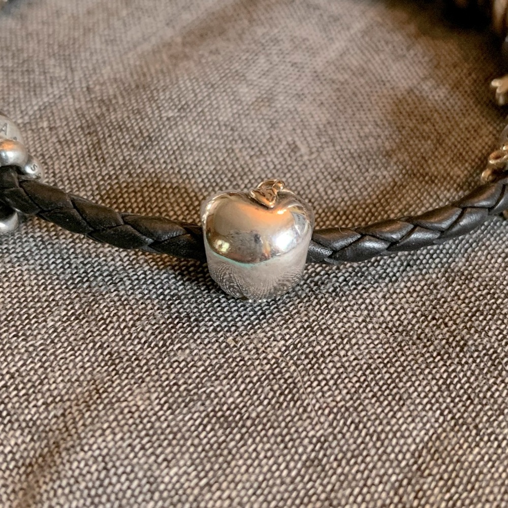 Retired Pandora Apple - sterling silver and 14k
